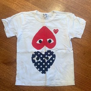 Play commes de carçon T shirt with double hearts